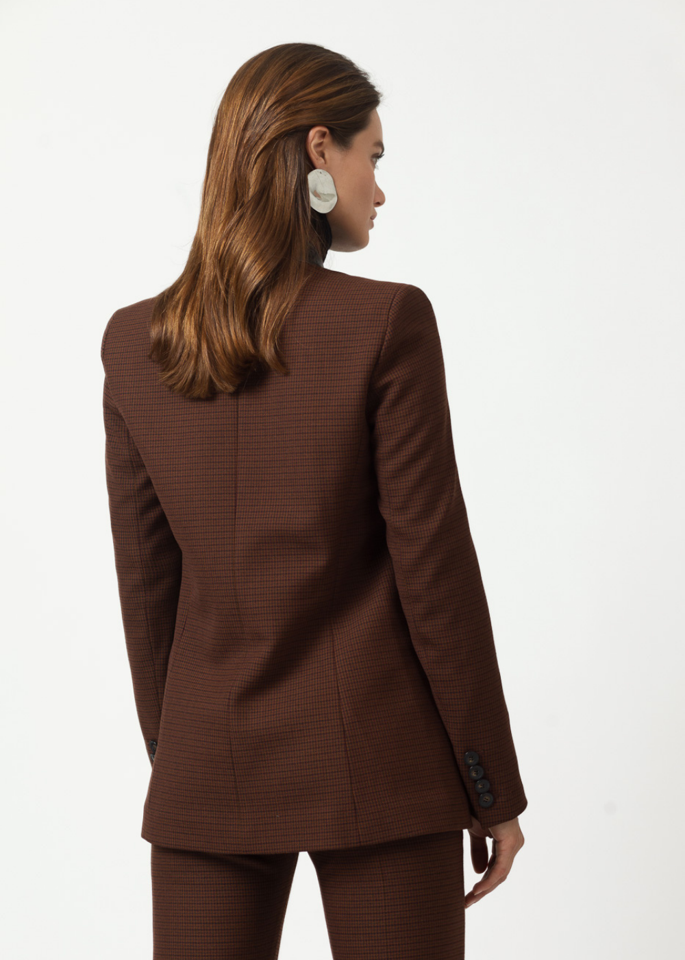 Veste pied de poule marron