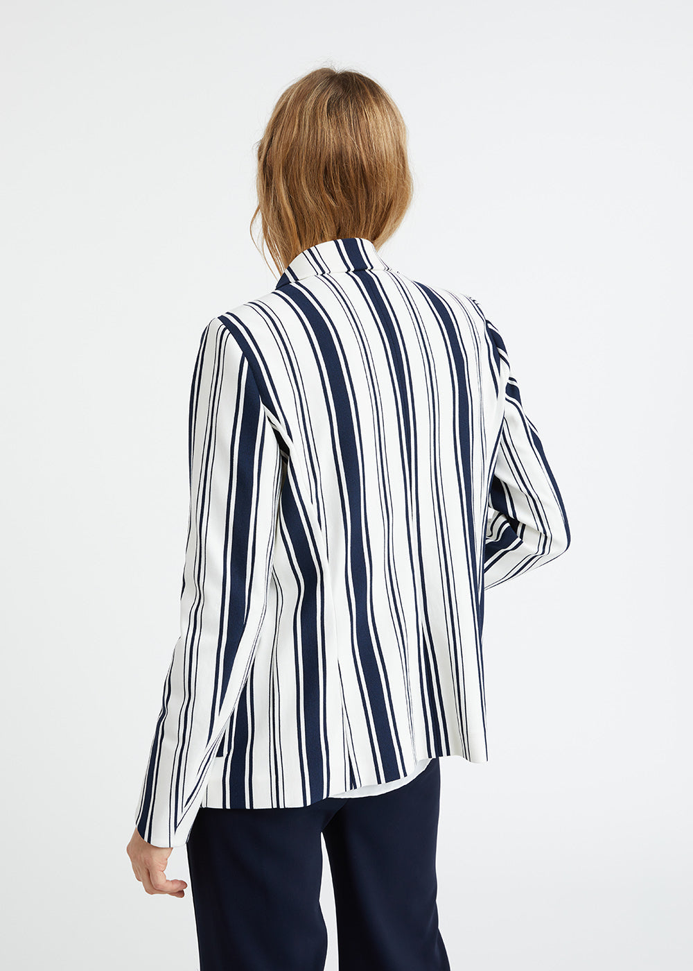 Veste en jersey à rayures verticales