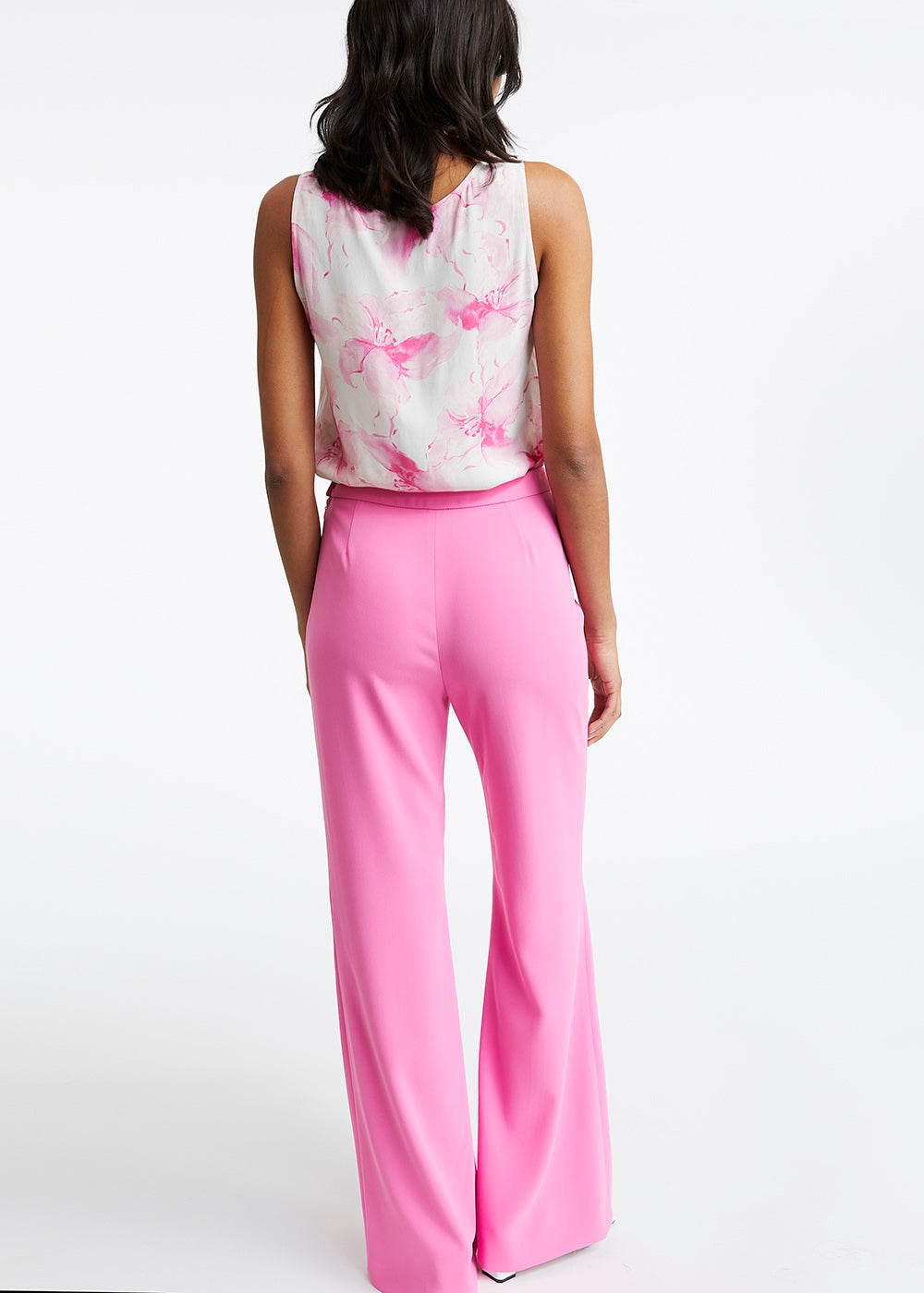 Pantalon fushia à jambes larges