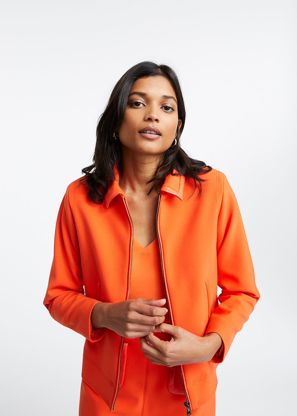 Veste bomber courte orange