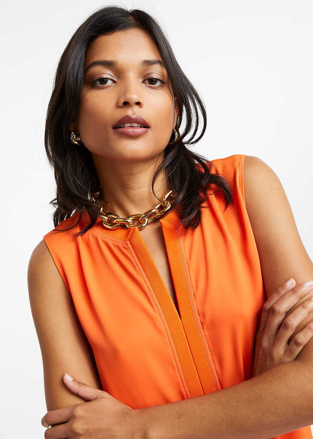 Top orange col tunisien