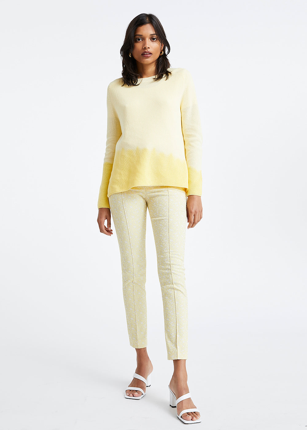 Pantalon jaquard jaune