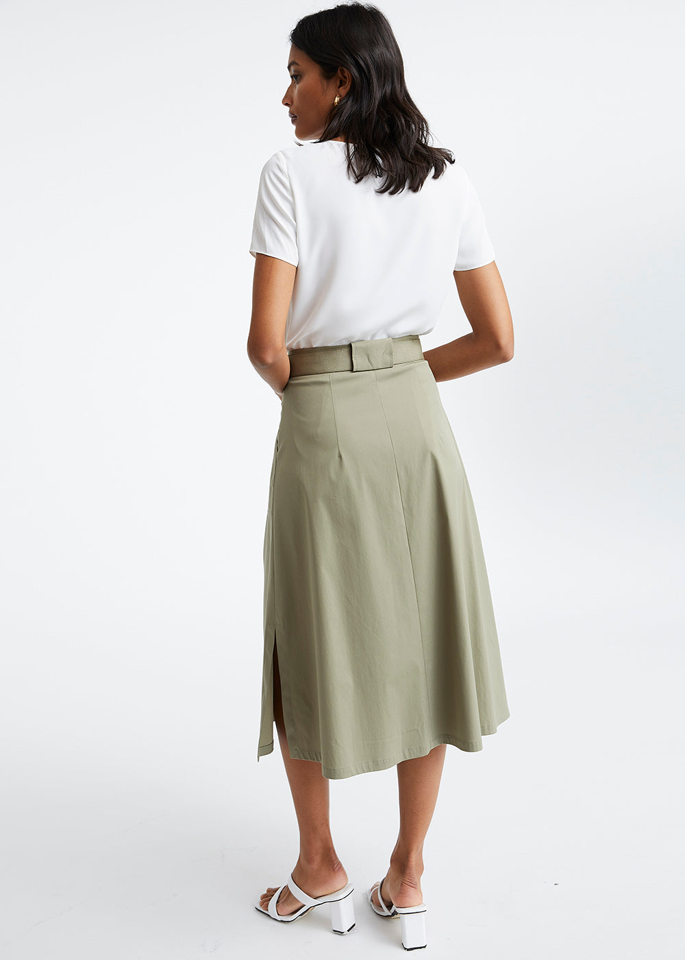 Jupe en coton kaki