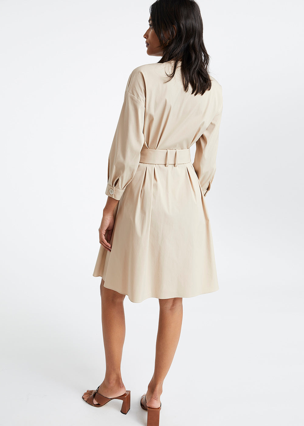 Robe en coton beige