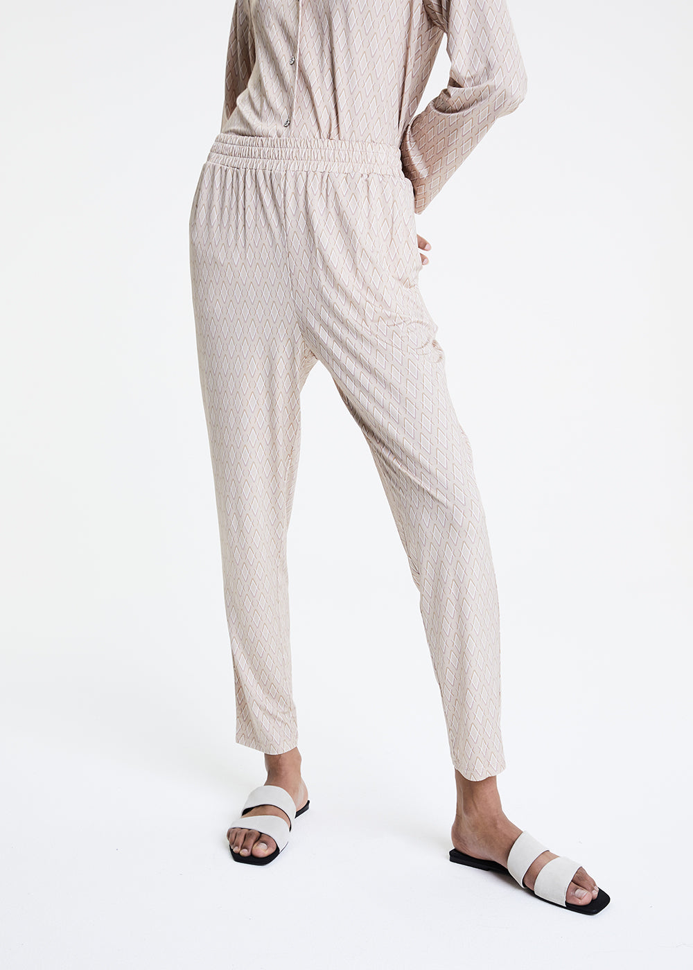 Pantalon Lydia blanc monogrammé