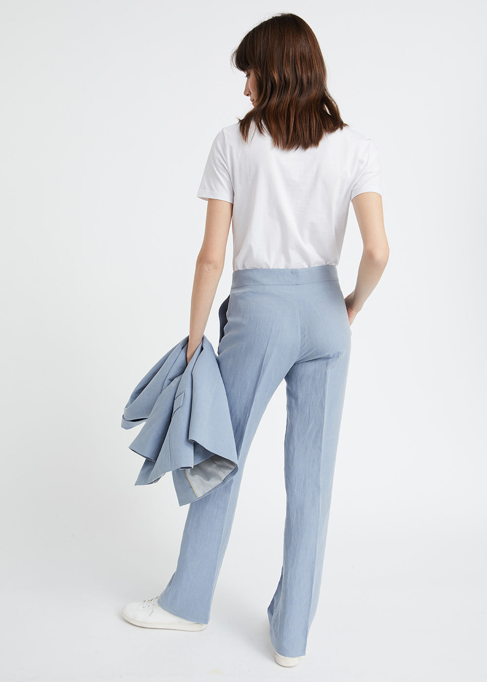 Pantalon en chanvre à plis marqués