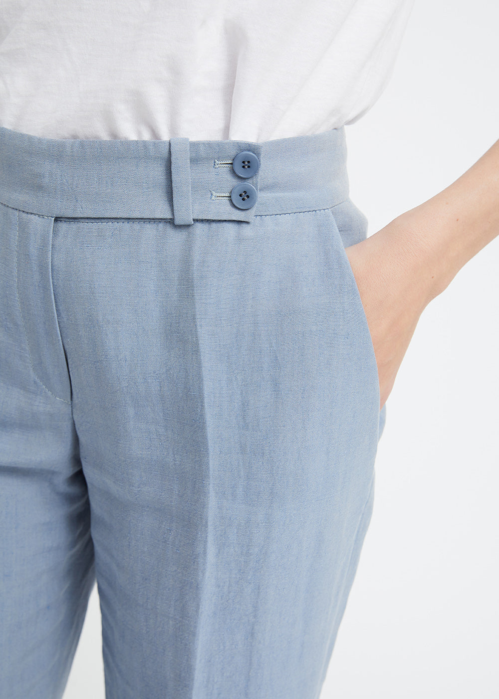 Pantalon en chanvre à plis marqués