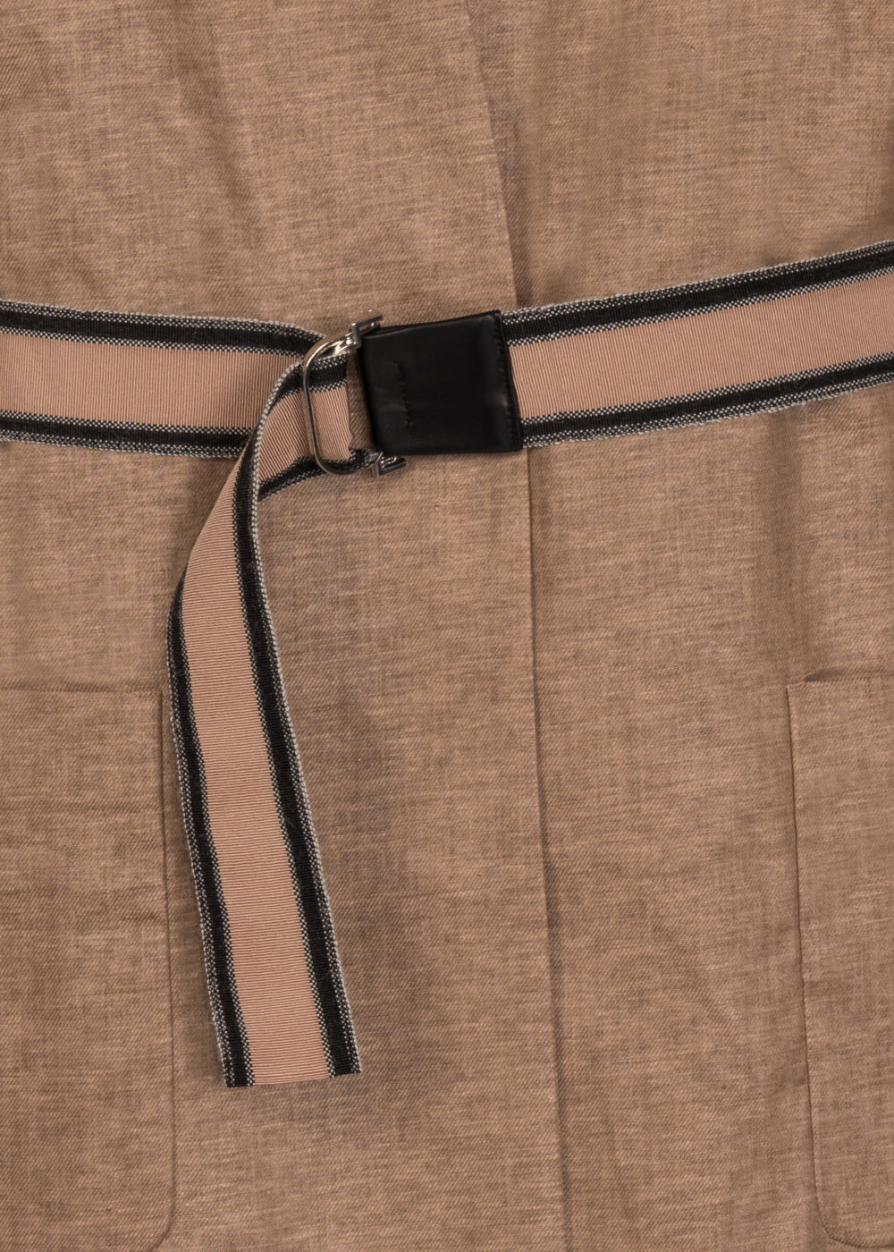 Veste ceinturée beige en lin