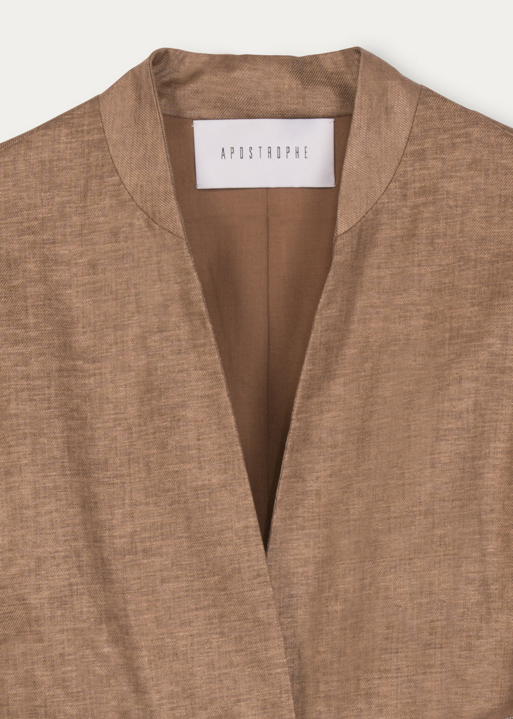 Veste ceinturée beige en lin