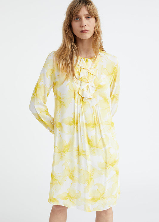 Robe jaune fleurie