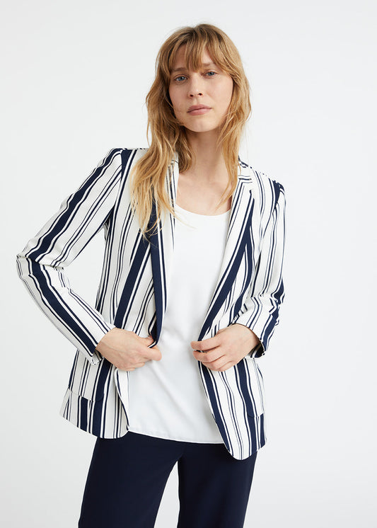 Vertical striped jersey jacket