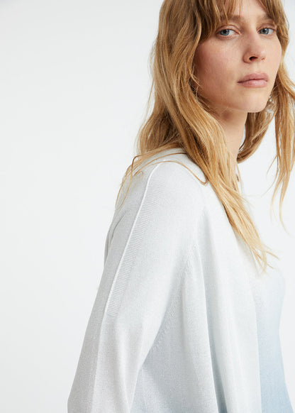 Cardigan tie and dye en lurex bleu