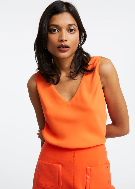 Orange V-neck top