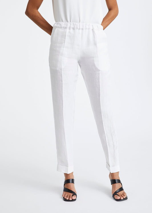White linen pants