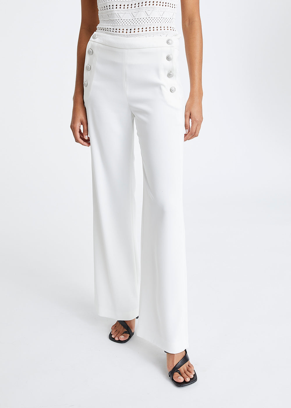 Pantalon à pont blanc