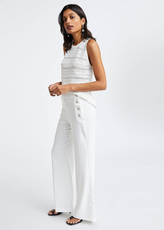 Pantalon à pont blanc