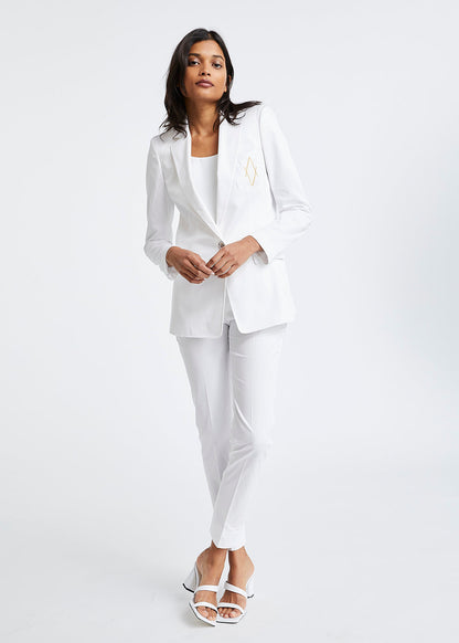 Veste de tailleur en coton blanche