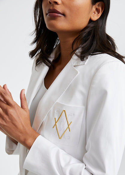 Veste de tailleur en coton blanche