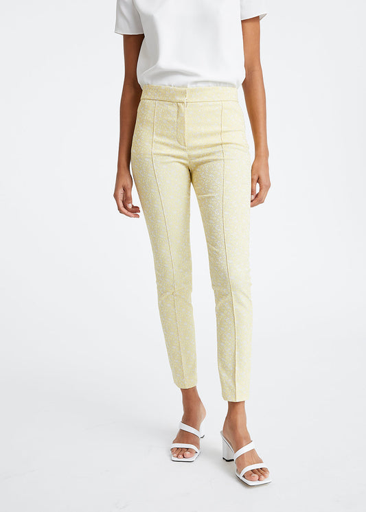 Pantalon jaquard jaune