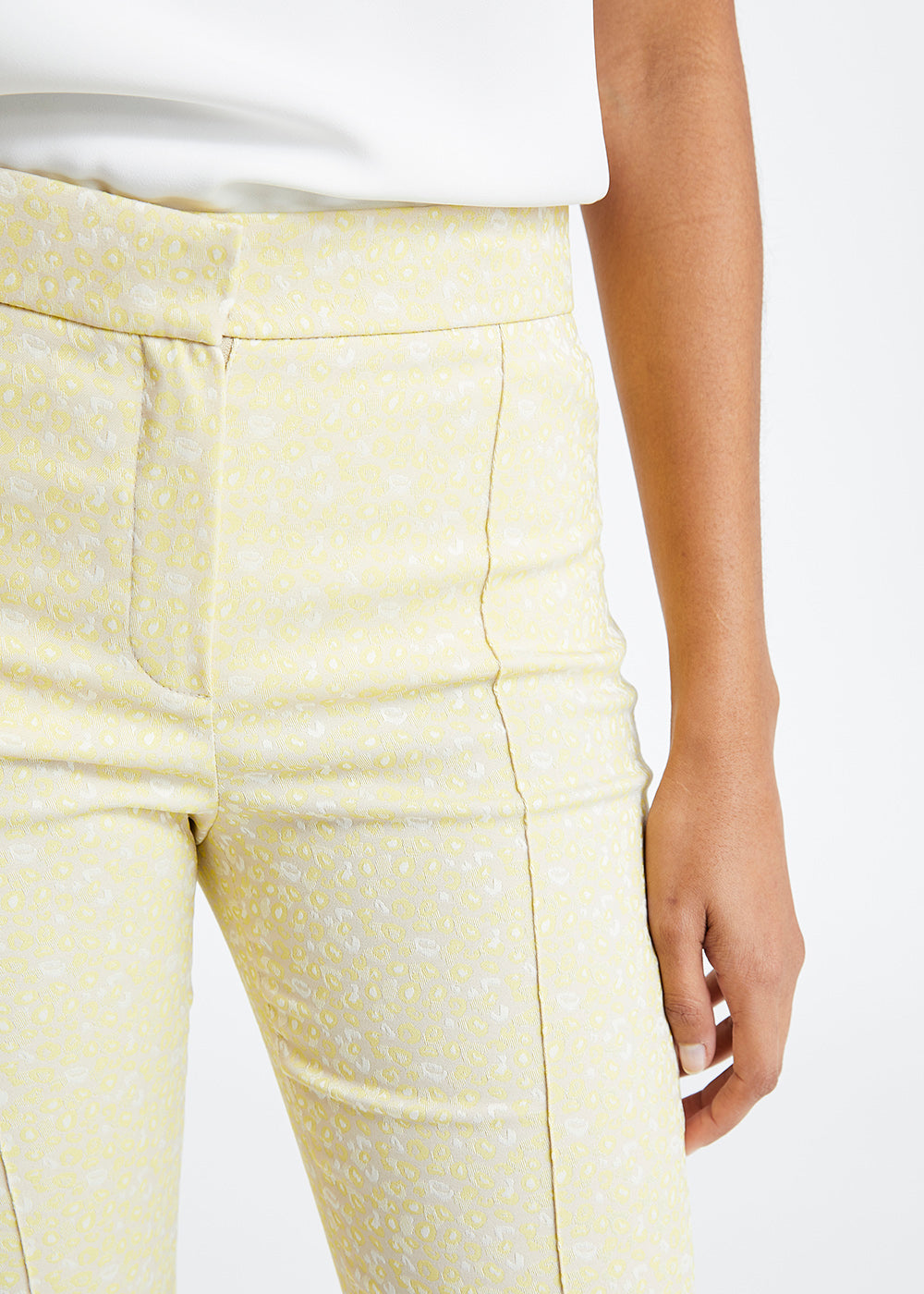Pantalon jaquard jaune