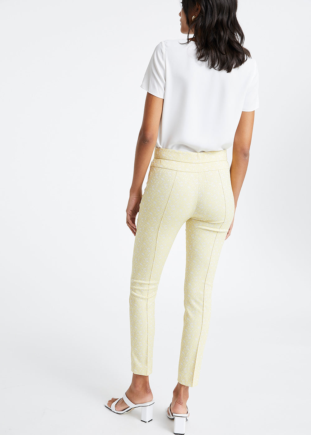 Pantalon jaquard jaune