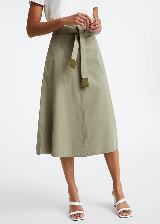Khaki cotton skirt