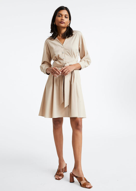 Beige cotton dress