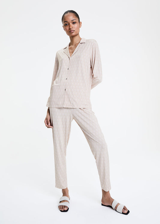 White Lydia monogrammed pants