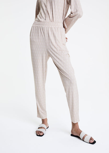Pantalon Lydia blanc monogrammé