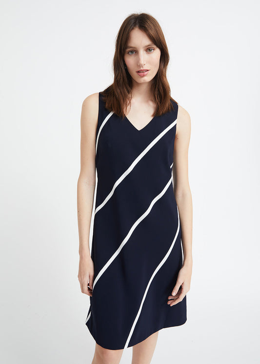 Diagonal striped dress