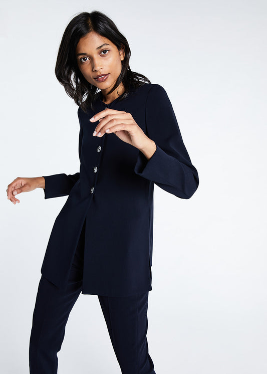 Navy round neck tunic