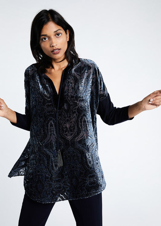 Greta devoré velvet tunic