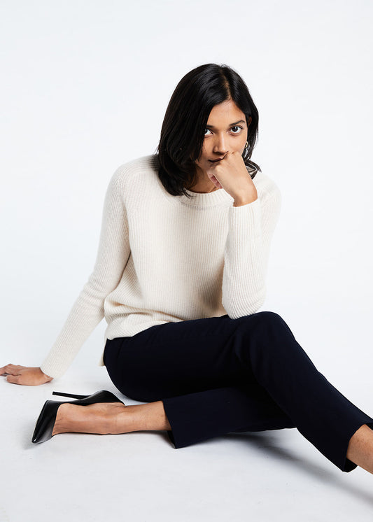 Sweater with silk tank top