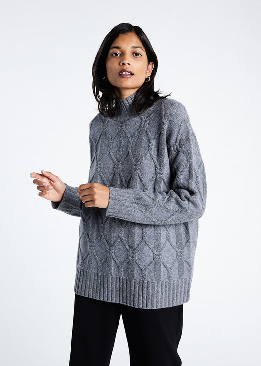 Grey turtleneck sweater