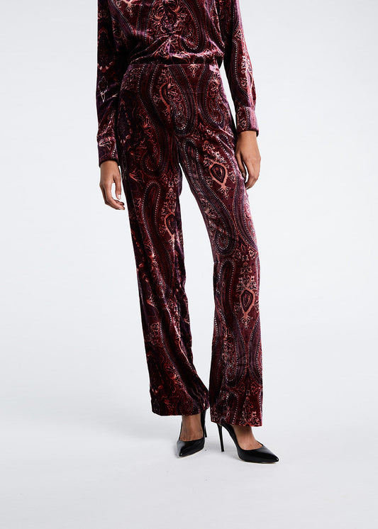 Betty printed velvet pants