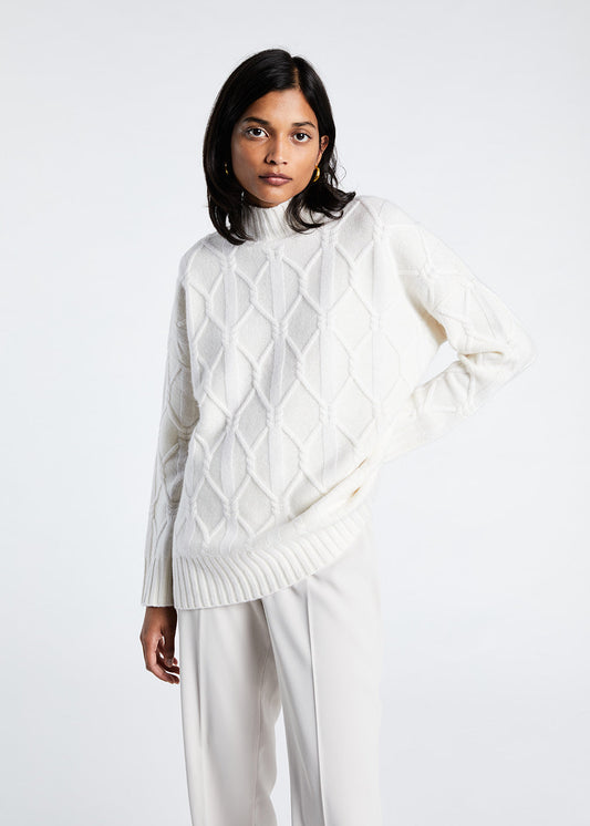 White turtleneck sweater