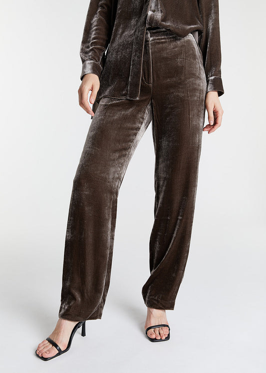 Khaki velvet pants