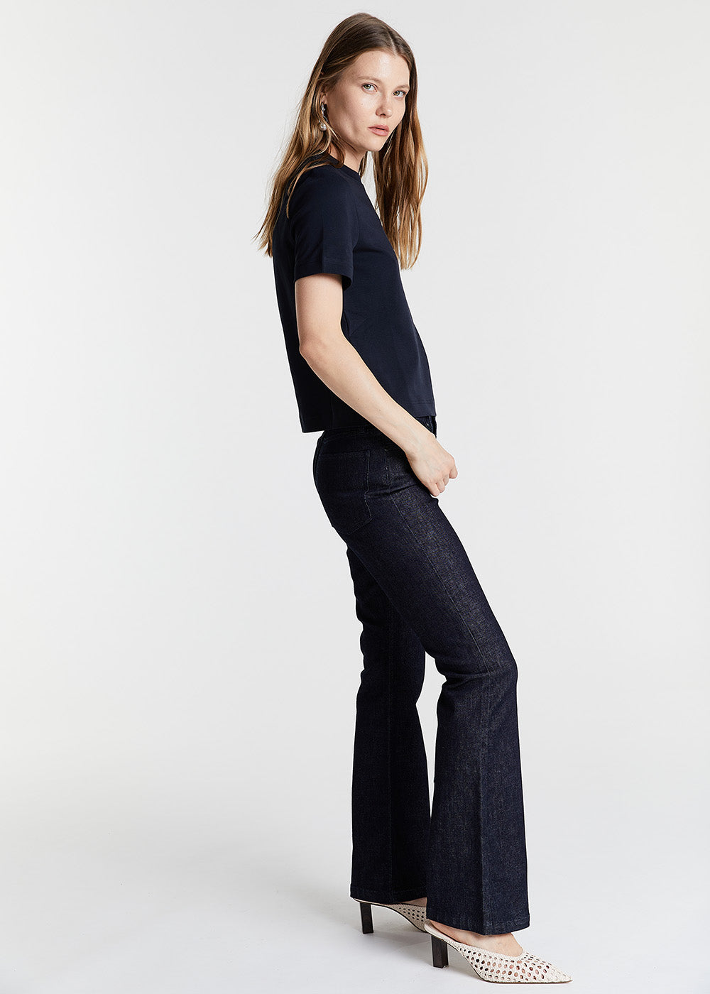 FLARE JEANS NAVY