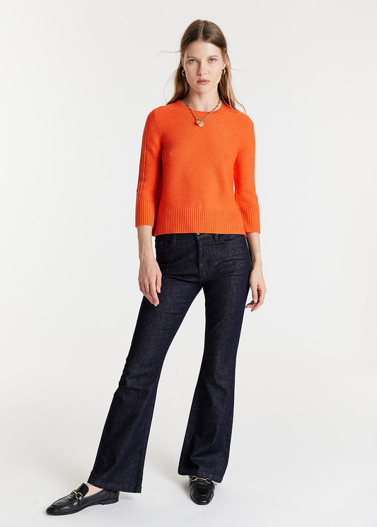 ORANGE WOOL SHORT SWEATER
