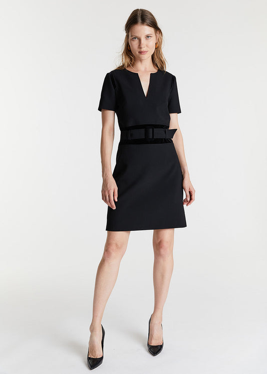 Belted straight dress