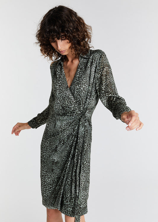 Leopard Print Wrap Dress