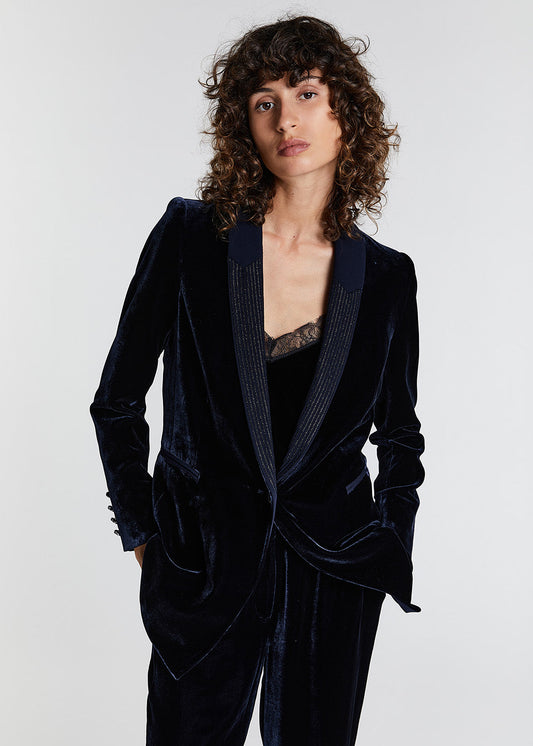 Navy velvet blazer