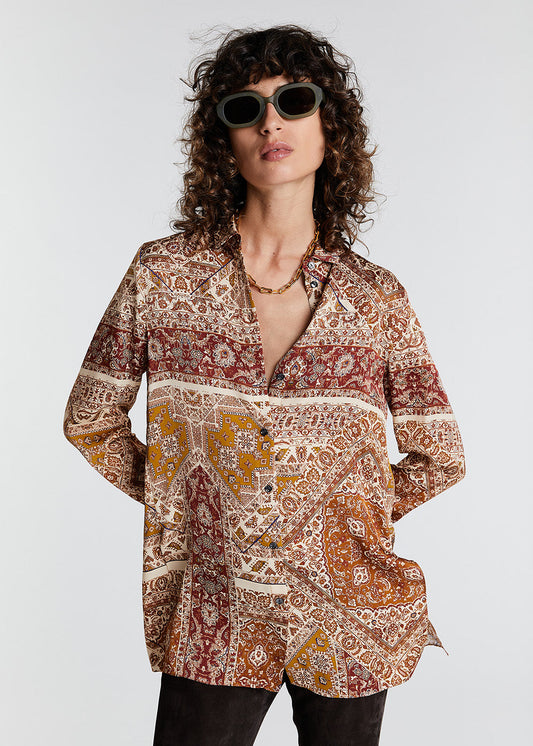 PRINTED FLUID BLOUSE
