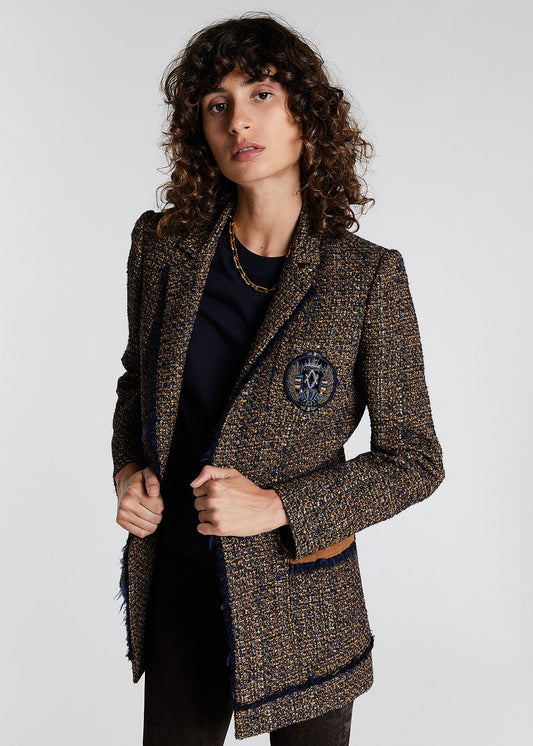 LONG CAMEL TWEED JACKET