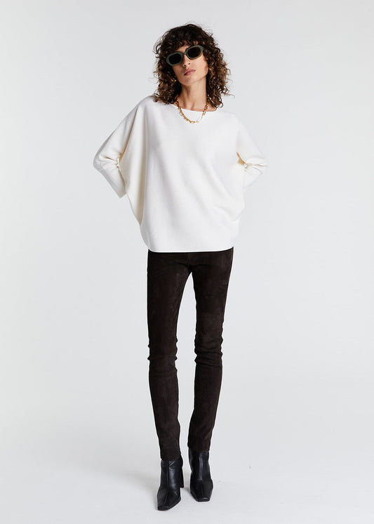 White wool and cashmere sweater