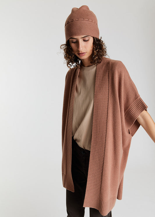 CAMEL KIMONO SLEEVE CARDIGAN