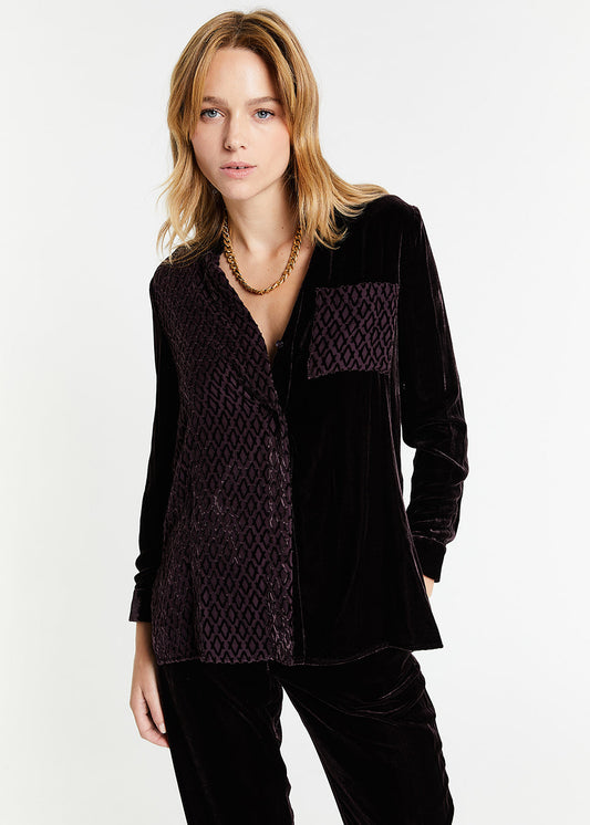 Garnet velvet blouse