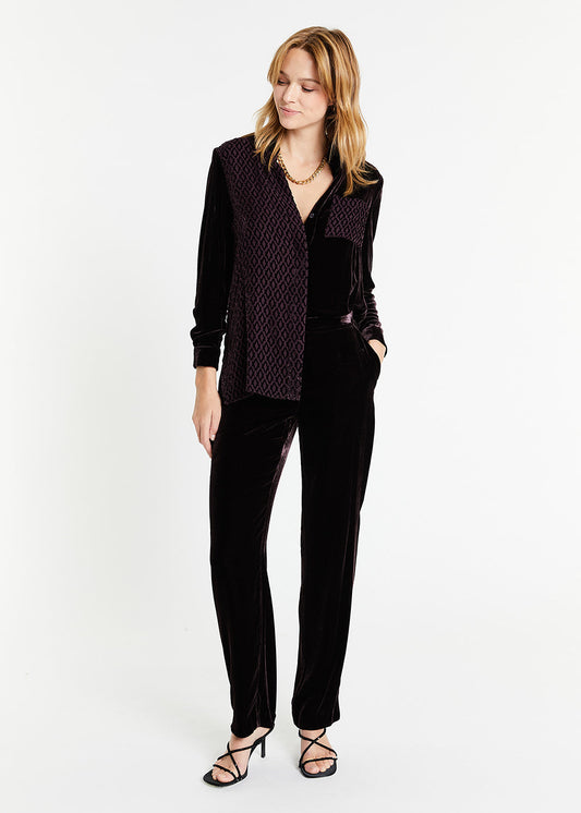Garnet velvet pants