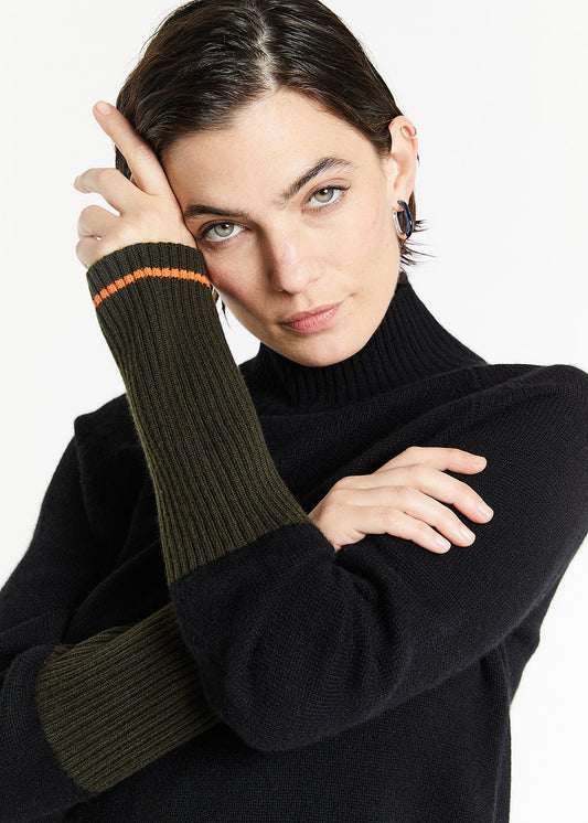 Black turtleneck sweater
