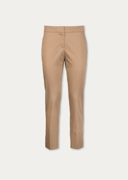 Pantalon en satin de coton beige